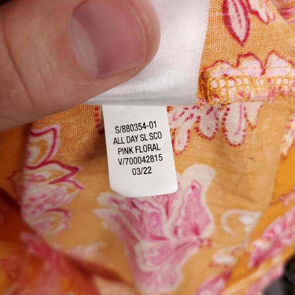 Old Navy Dress Womens XS Shapeless Colorful Florals Split Hem Pockets Tie Strap - Picture 7 of 12